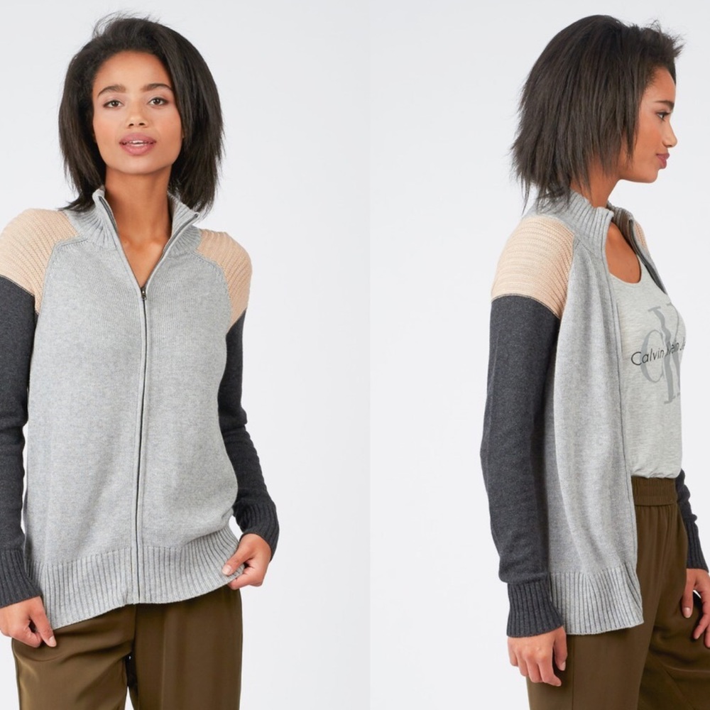 Noir Color Block Zip Up